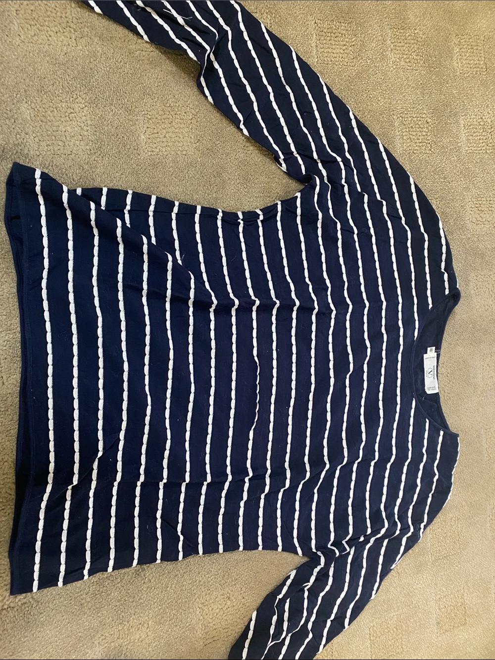 Valentino Navy and White Striped Knit Top